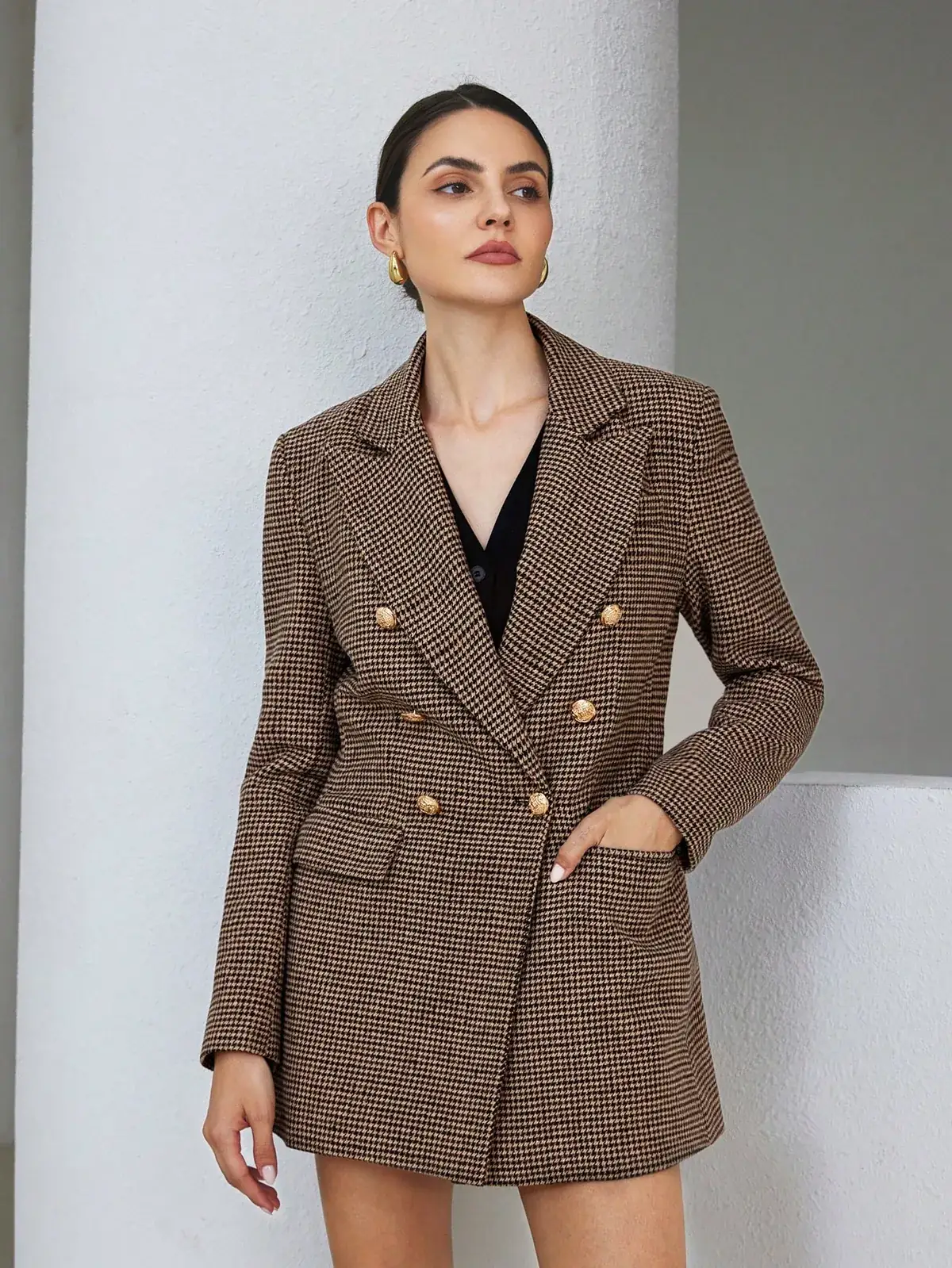 Blazer Xadrez Transpassado Fernanda na cor Multicolorido — foto 2 de 7