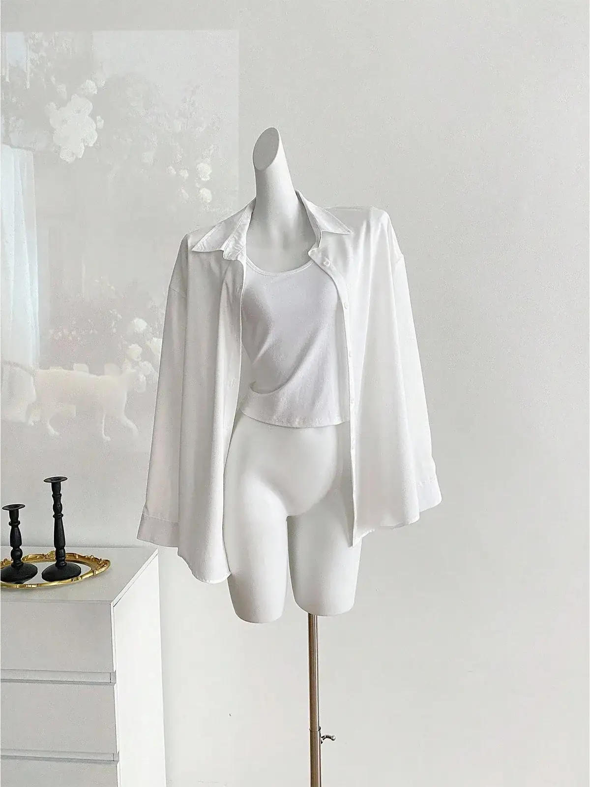 Camisa Ampla Manga Longa Alice na cor Branco — foto 3 de 5