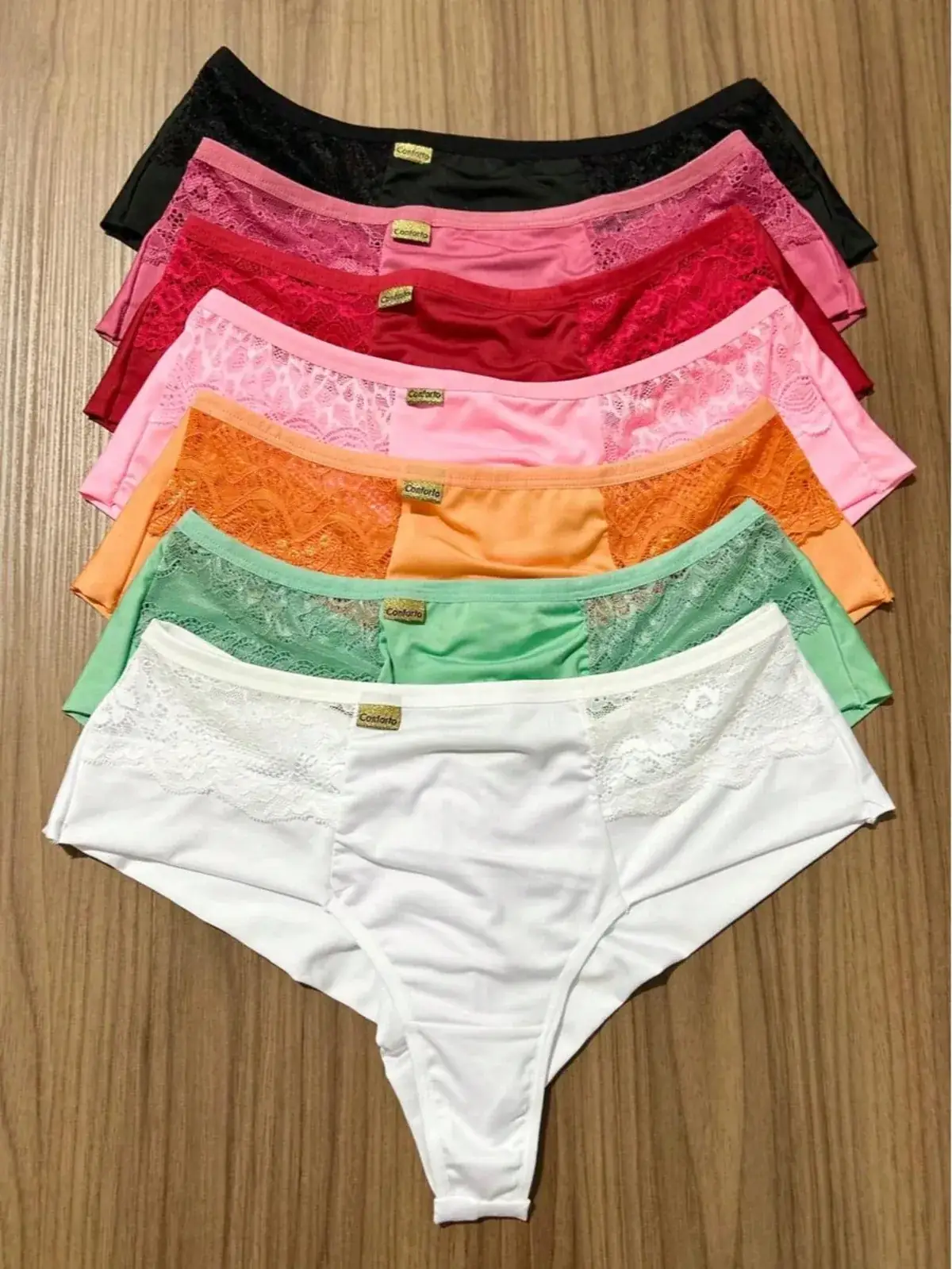 Kit 3 Calcinha Plus Size Fio Duplo com Renda na Lateral na cor Sortida — foto 1 de 8