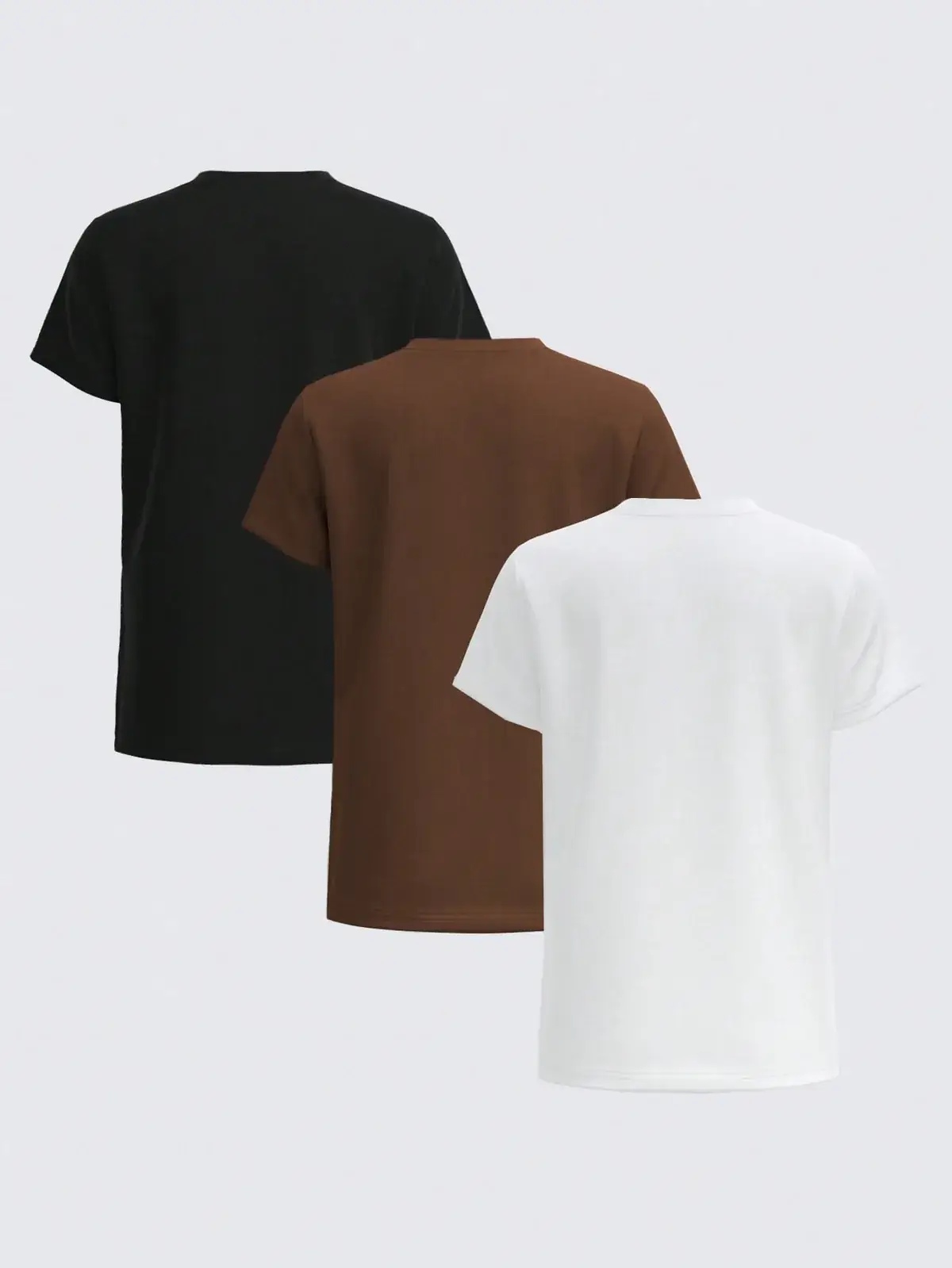 Kit 3 Camisetas Básicas Iris na cor Preto, marrom e branco — foto 2 de 3