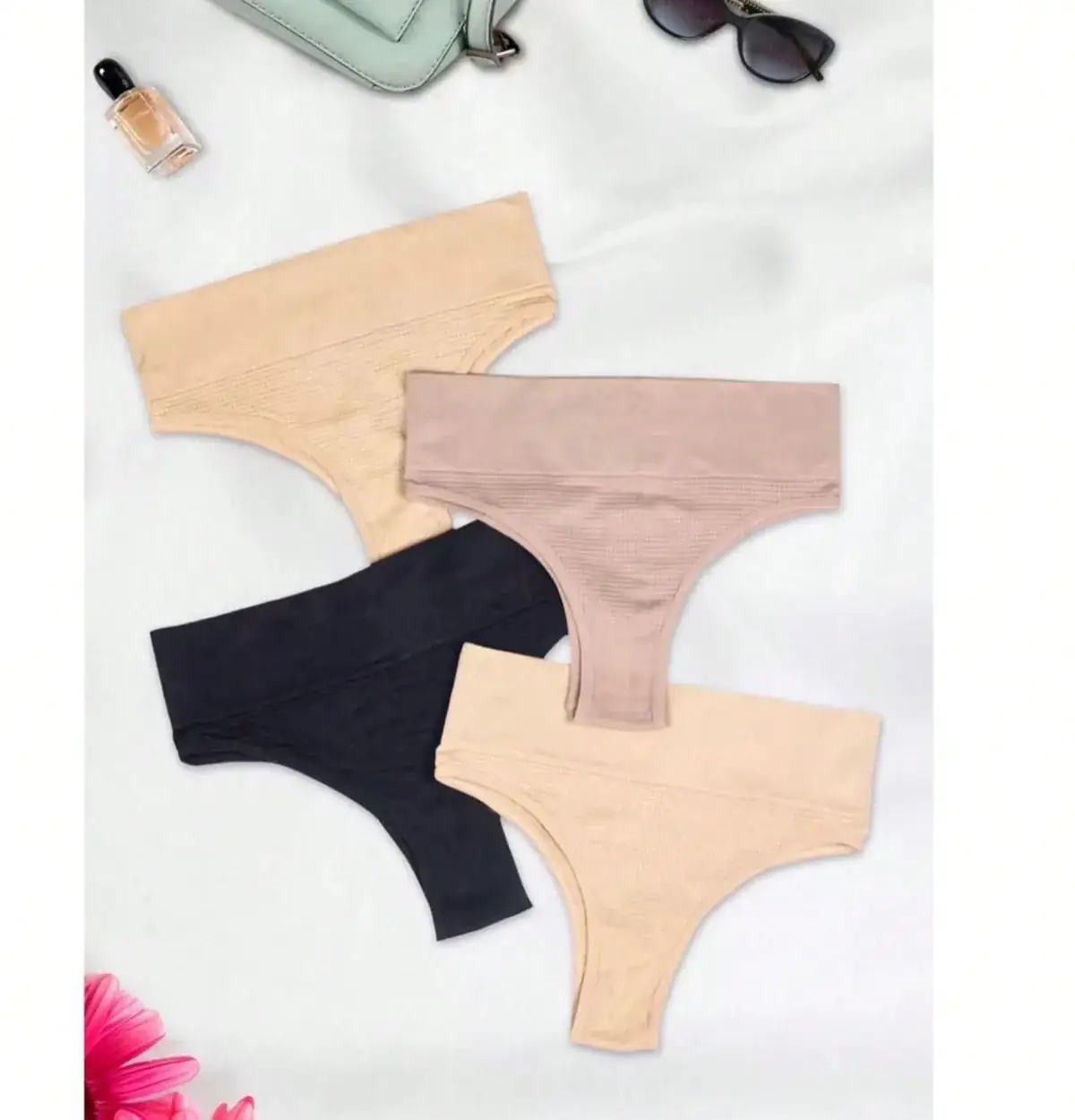 Kit 4 Calcinha Cintura Alta Tanga Confortável na cor Tons de Nude — foto 2 de 6