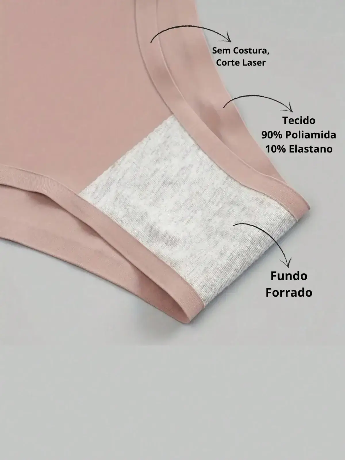 Kit 4 Calcinha Sem Costura Corte Laser na cor Sortida — foto 3 de 3