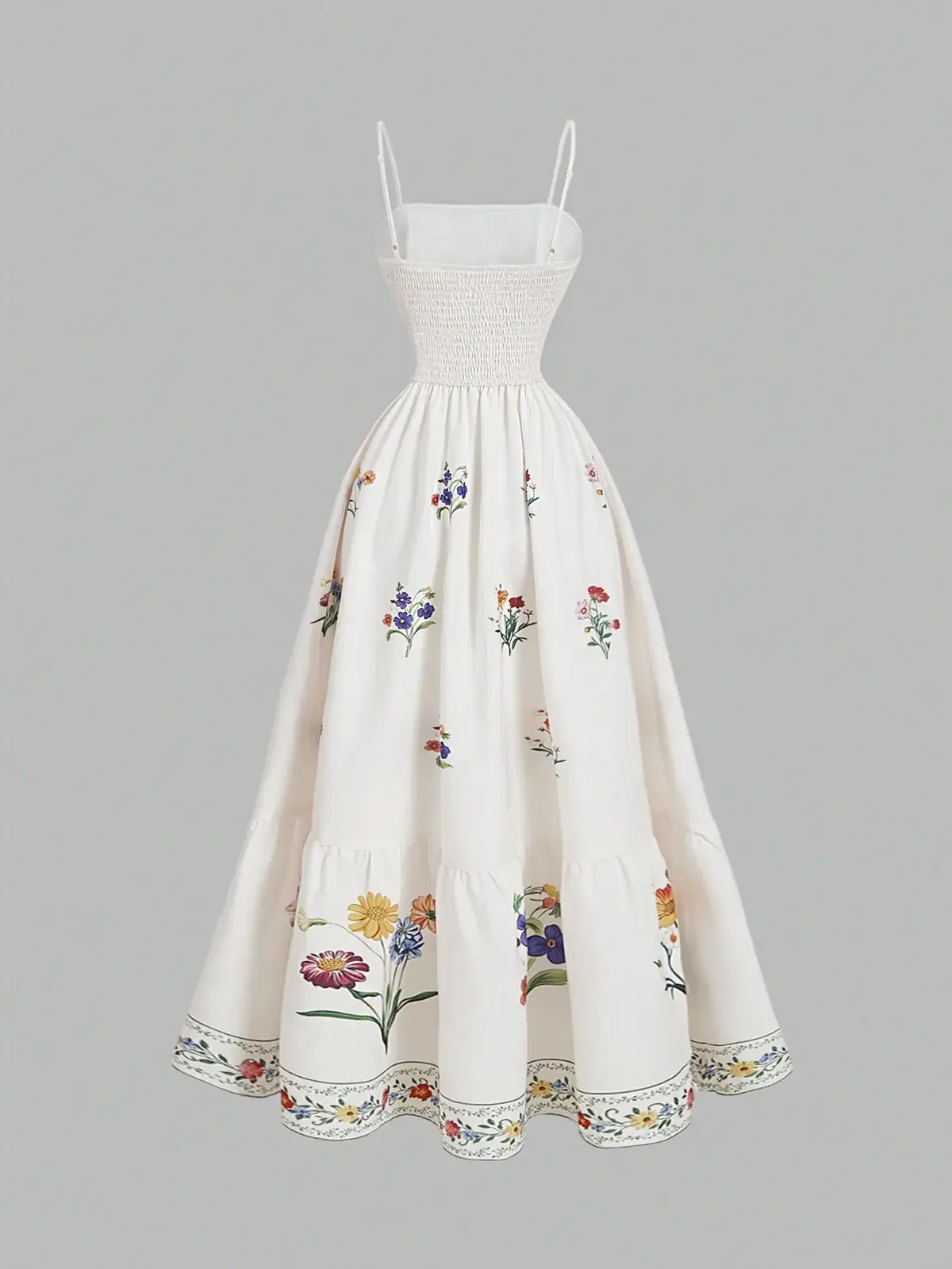 Vestido Longo Evasê Floral Bordado Sabrina na cor Multicolorido — foto 2 de 4